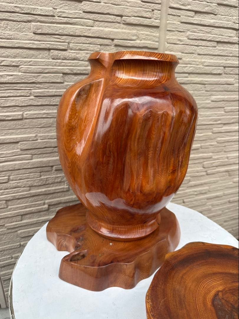 希少品　屋久杉の花瓶　壺 土台