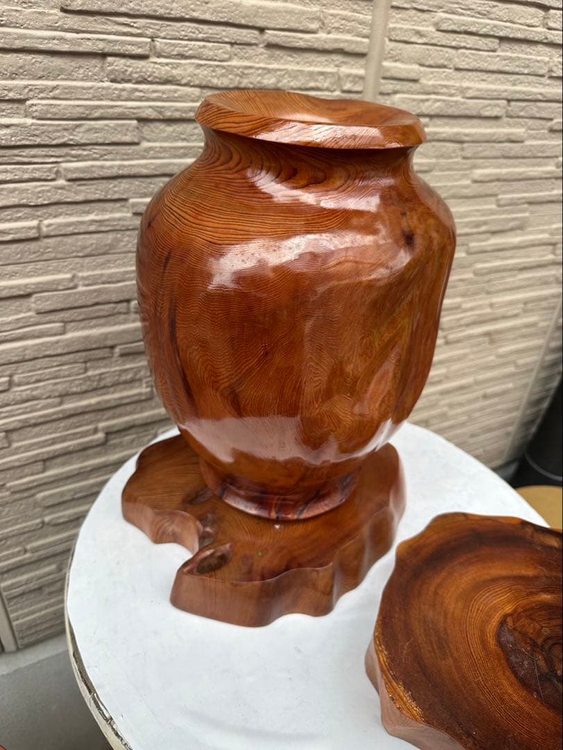 希少品　屋久杉の花瓶　壺 土台