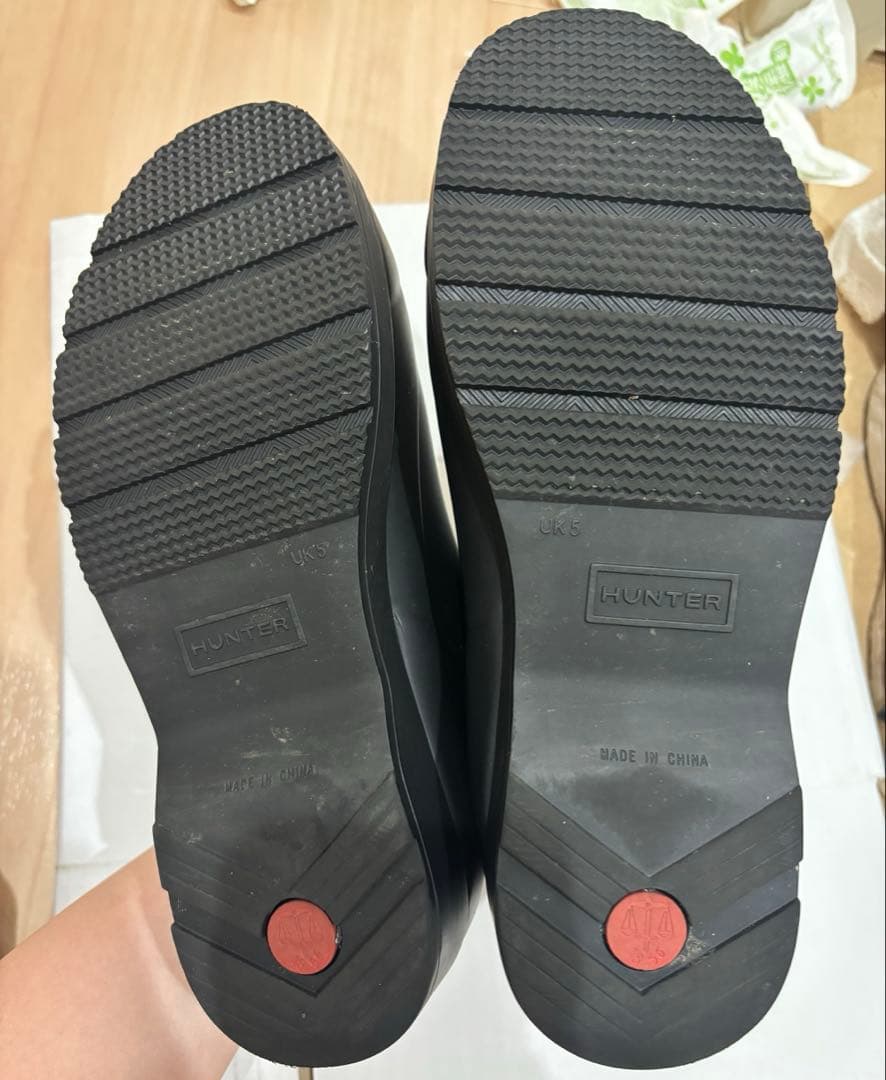 HUNTER ブラック ショートブーツ　レインブーツ