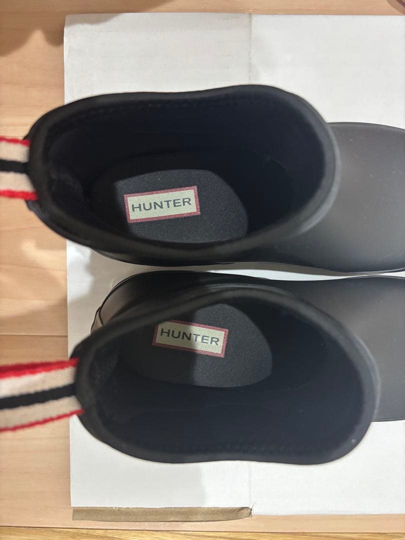 HUNTER ブラック ショートブーツ　レインブーツ
