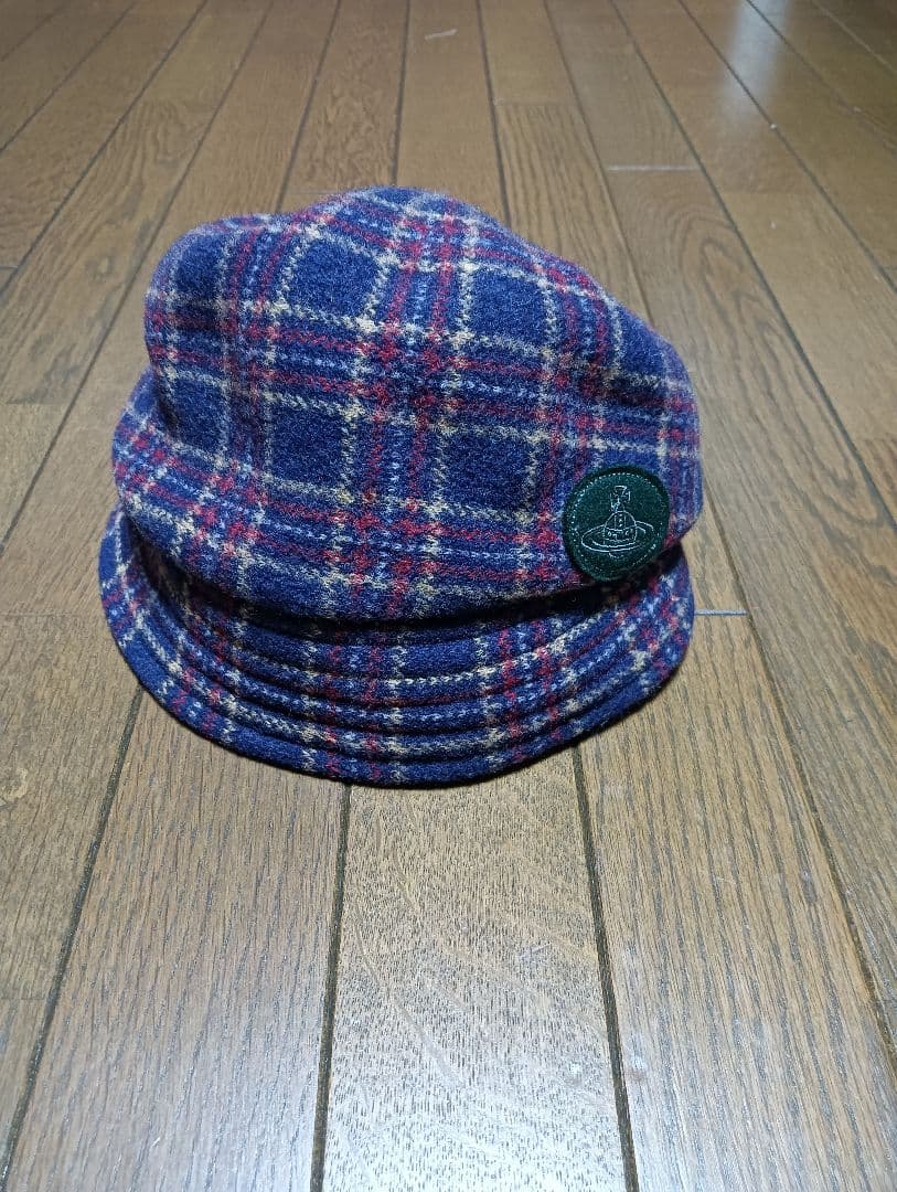 希少 Vivienne Westwood チェック オーブ クロッシェ帽子