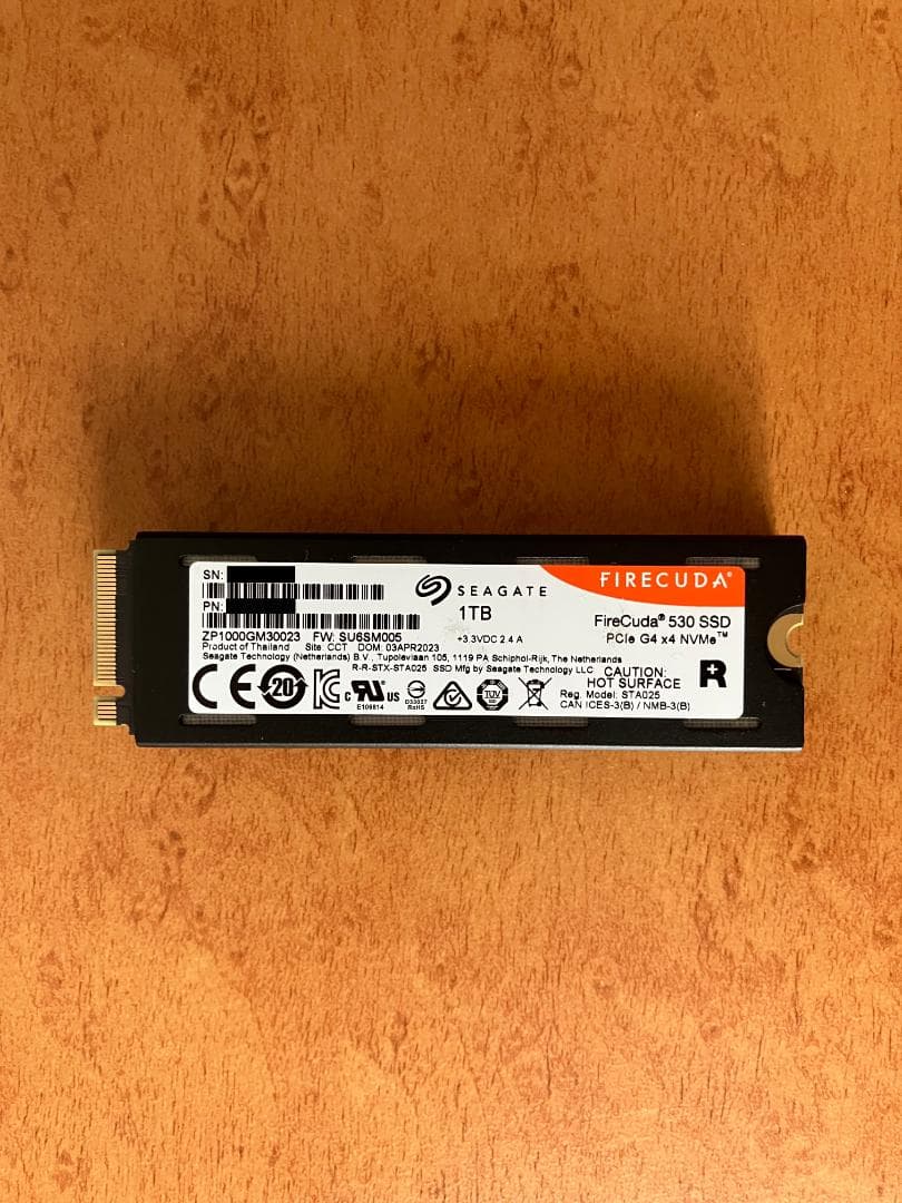 内蔵型SSD Seagate FireCuda 530 Heatsink SSD 1.0TB