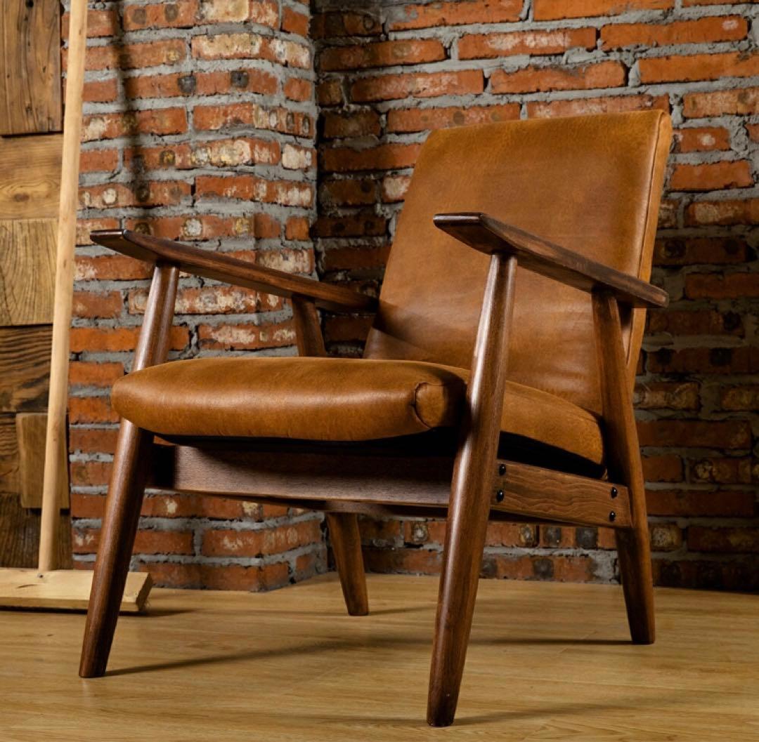 【you-1】【美品】ブラウン ミッドセンチュリー　イージーチェア