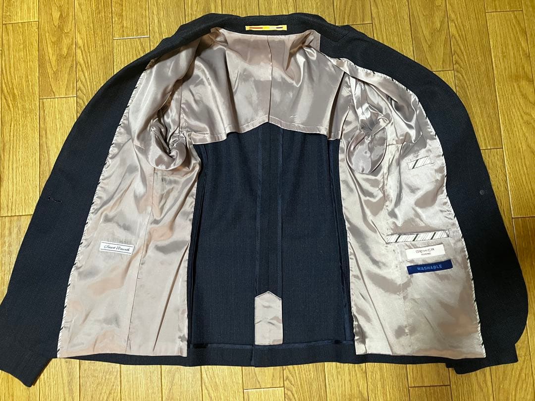 美品ORIHICARHYMウォッシャブルスーツジャケットスカートネイビー5号SS