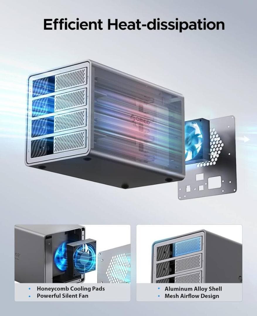 ORICO　RAID機能HDD ケース 3.5インチ 4台 22TB*4 USB