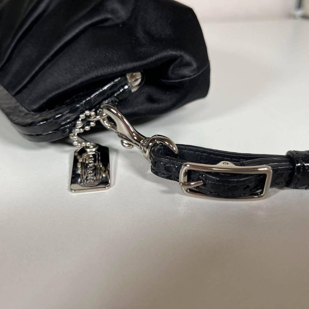 【美品】コーチ クラッチバッグ パーティーバッグ がま口 ブラック 黒