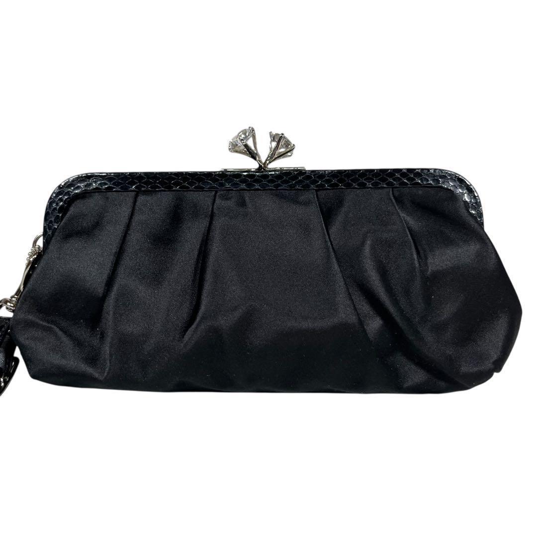 【美品】コーチ クラッチバッグ パーティーバッグ がま口 ブラック 黒