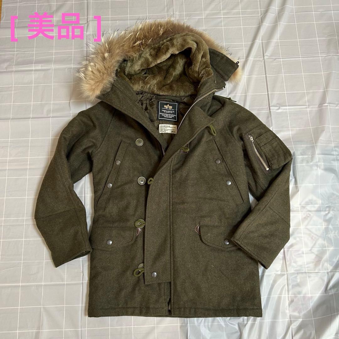 【美品】　ALPHA x SHIPS ミリタリージャケット　ファー付きフード　M