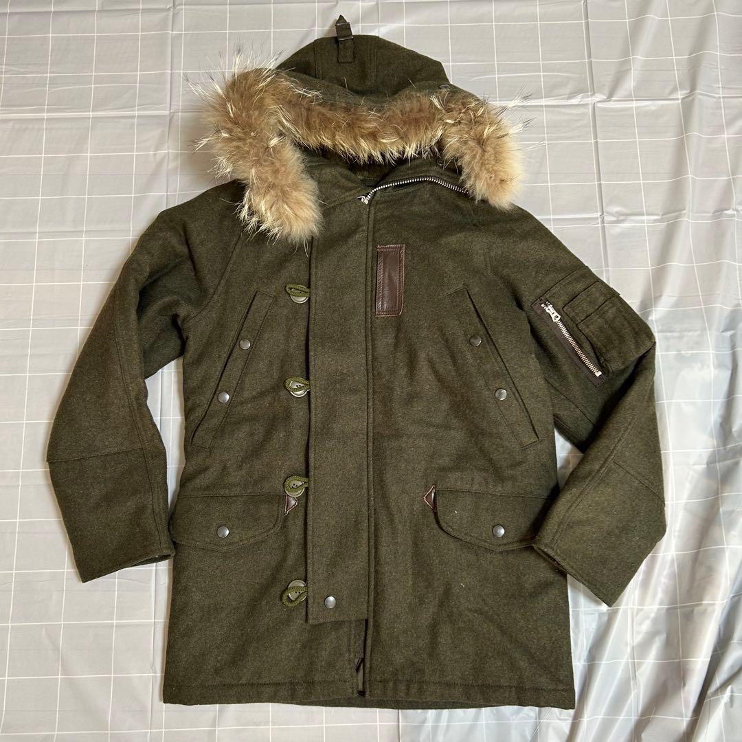 【美品】　ALPHA x SHIPS ミリタリージャケット　ファー付きフード　M