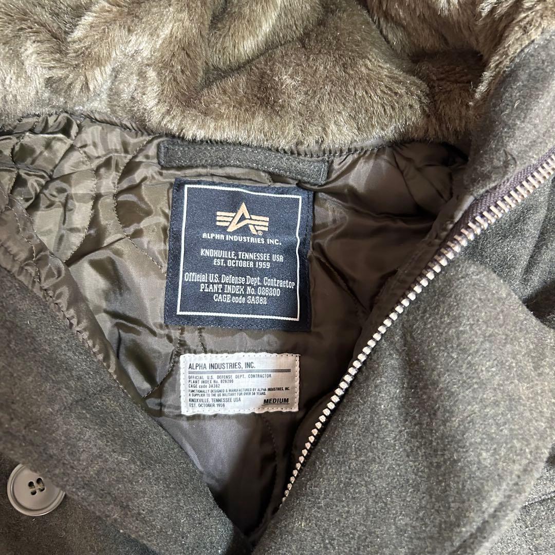 【美品】　ALPHA x SHIPS ミリタリージャケット　ファー付きフード　M