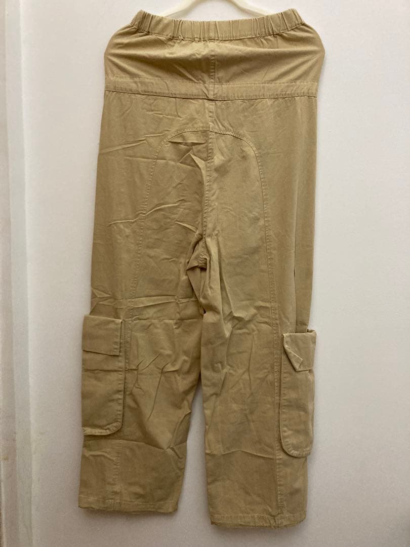 Open Yy ベージュ カーゴパンツ サイドポケット付き