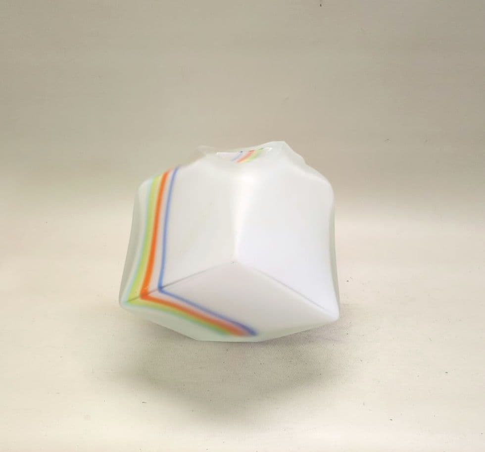 ガラス花器　サイコロ型　池坊好み　池坊花器