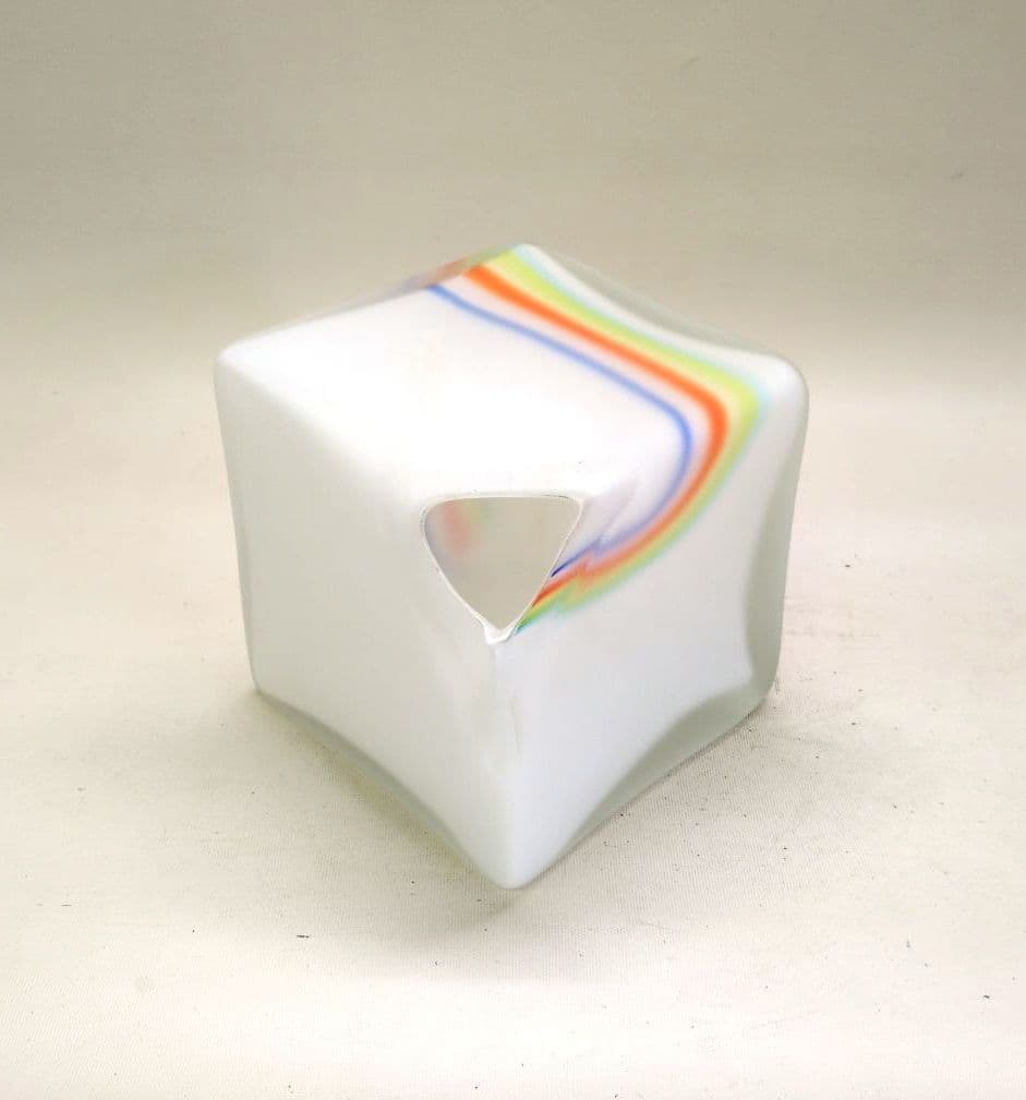 ガラス花器　サイコロ型　池坊好み　池坊花器