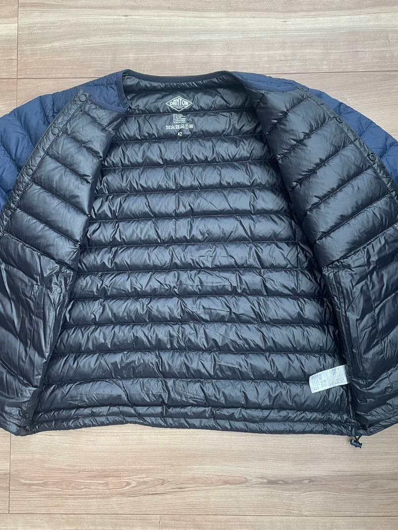 DANTON インナーダウン、ダウンジャケット 42(L～XL) ネイビー
