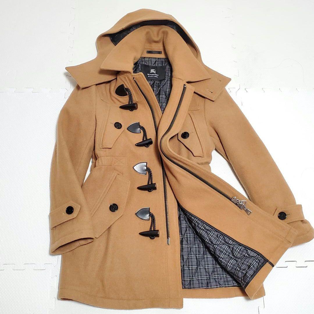 美品✨バーバリーブラックレーベル キャメル ダッフルコート ウール ホースロゴ