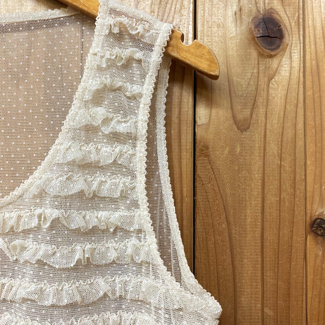 RT 146767様　ピンクハウス チュールレース ノースリーブフリルベスト