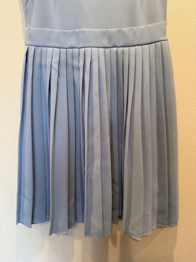 TED BAKER テッドベイカー 襟付き リボン プリーツ ワンピース ブルー