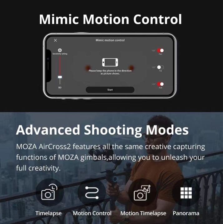 MOZA Aircross 2 スタビライザー ジンバル カメラ専用