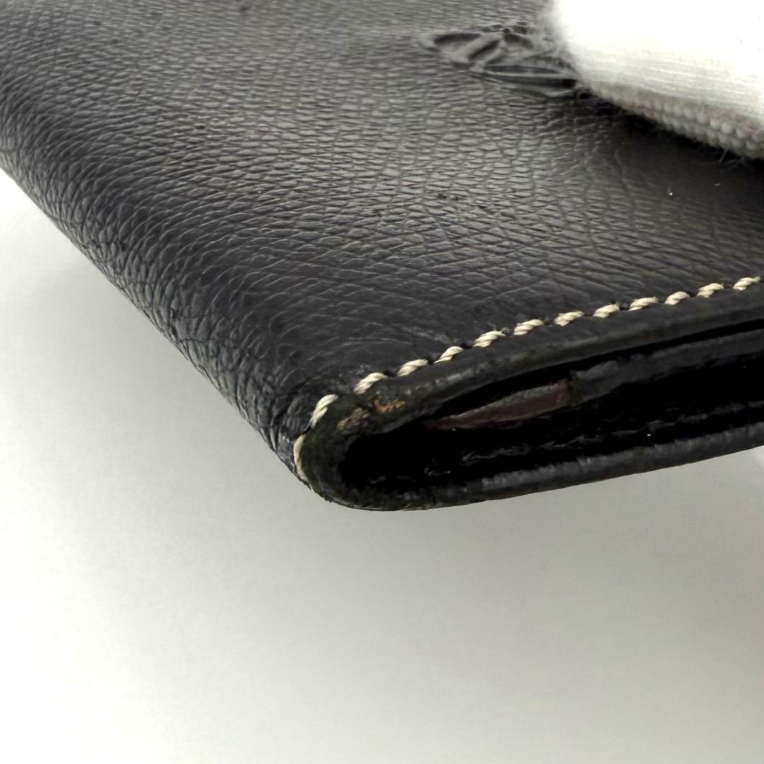 ロエベ カードケース フラグメントケース 名刺入れ　アナグラム レザー ブラック