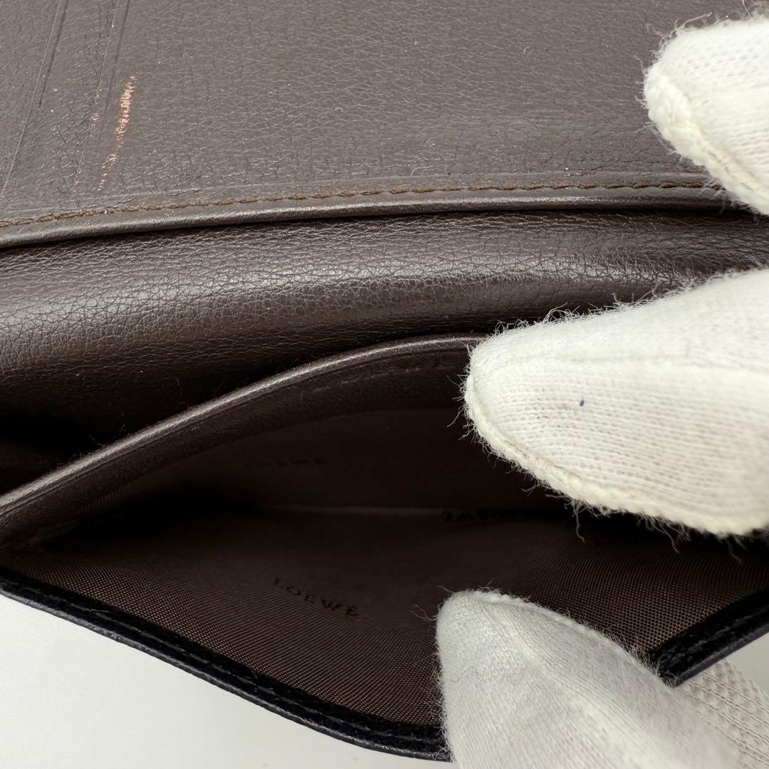 ロエベ カードケース フラグメントケース 名刺入れ　アナグラム レザー ブラック