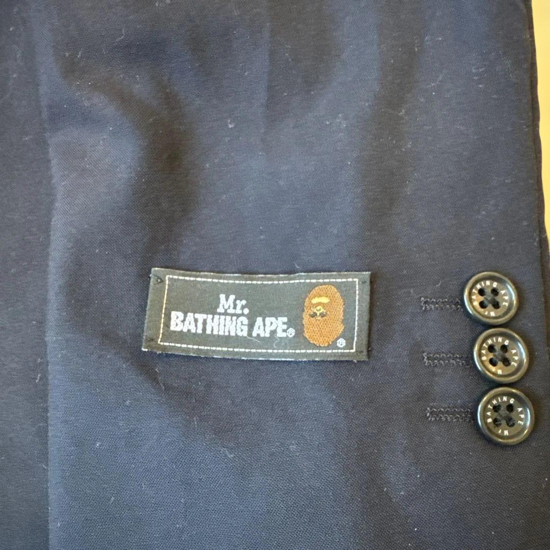 極美品 Mr. BATHING APE ウールテーラードジャケット ネイビー