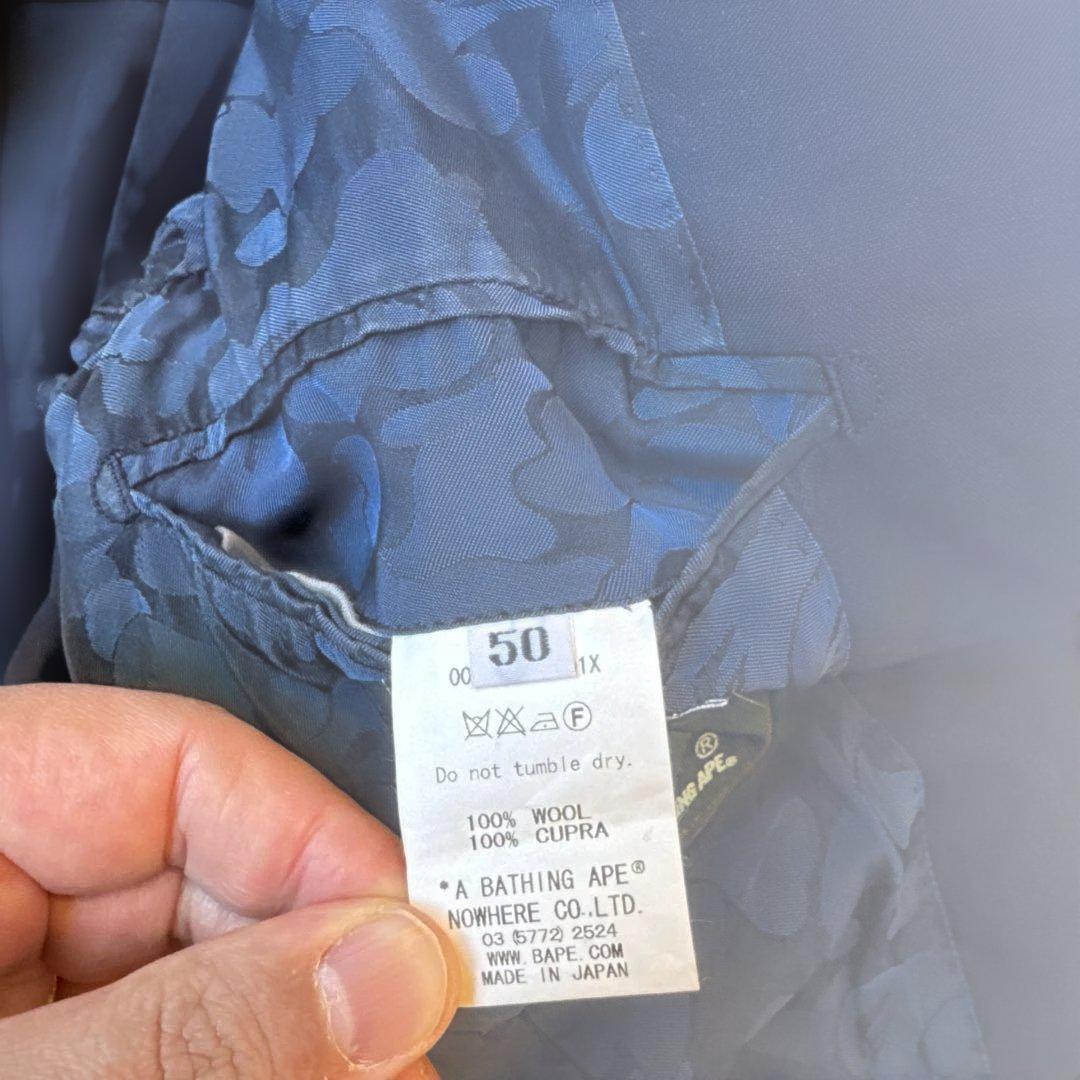 極美品 Mr. BATHING APE ウールテーラードジャケット ネイビー