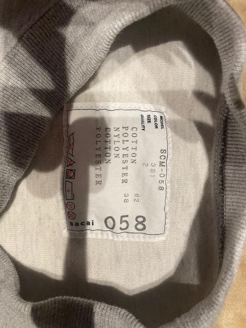M*h様 sacai トレーナー・スウェット サイズ2　SCM-058