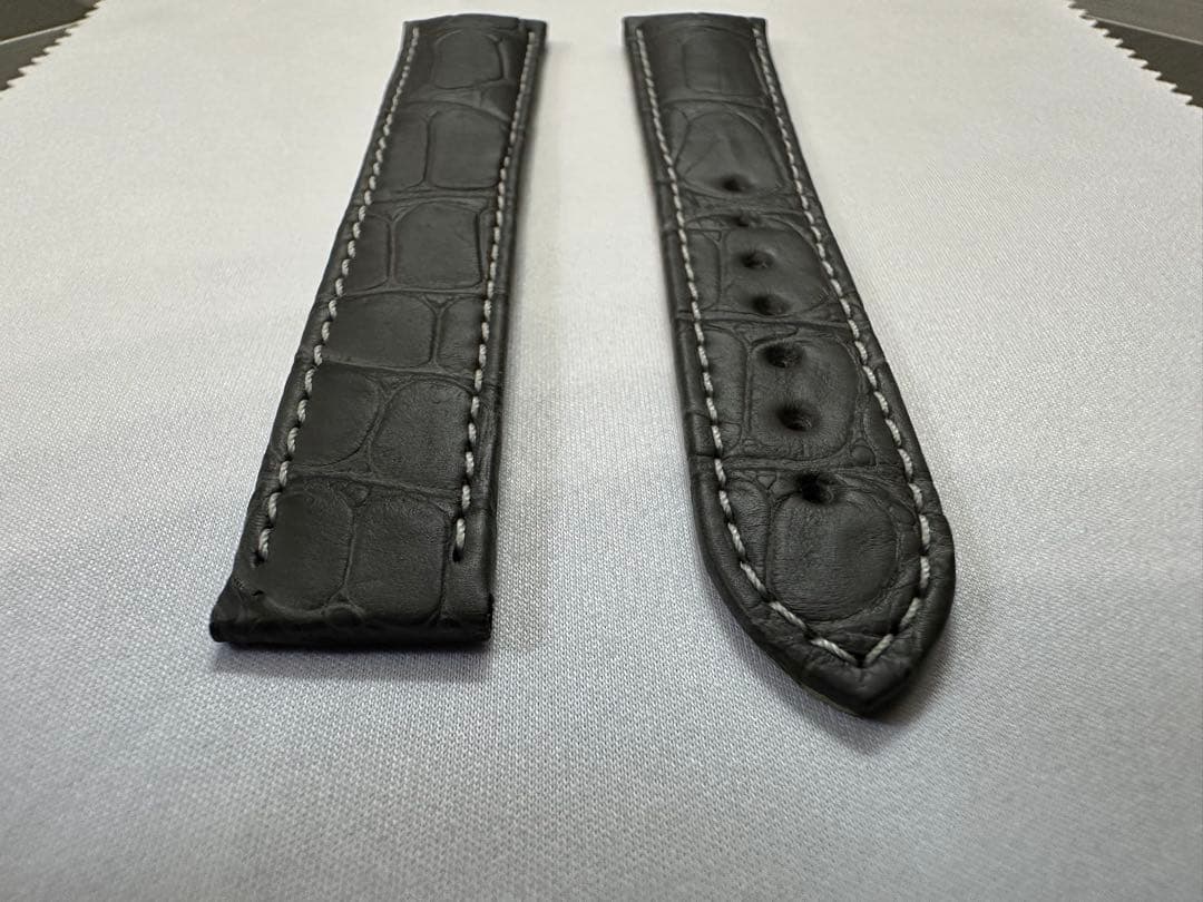 【純正品】OMEGA グレーアリゲーターレザーストラップ 19mm
