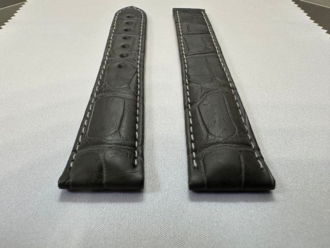 【純正品】OMEGA グレーアリゲーターレザーストラップ 19mm