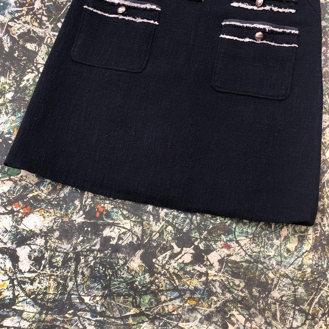 【美品】アドーア-ADORE-ツイードフリンジジャンパースカート