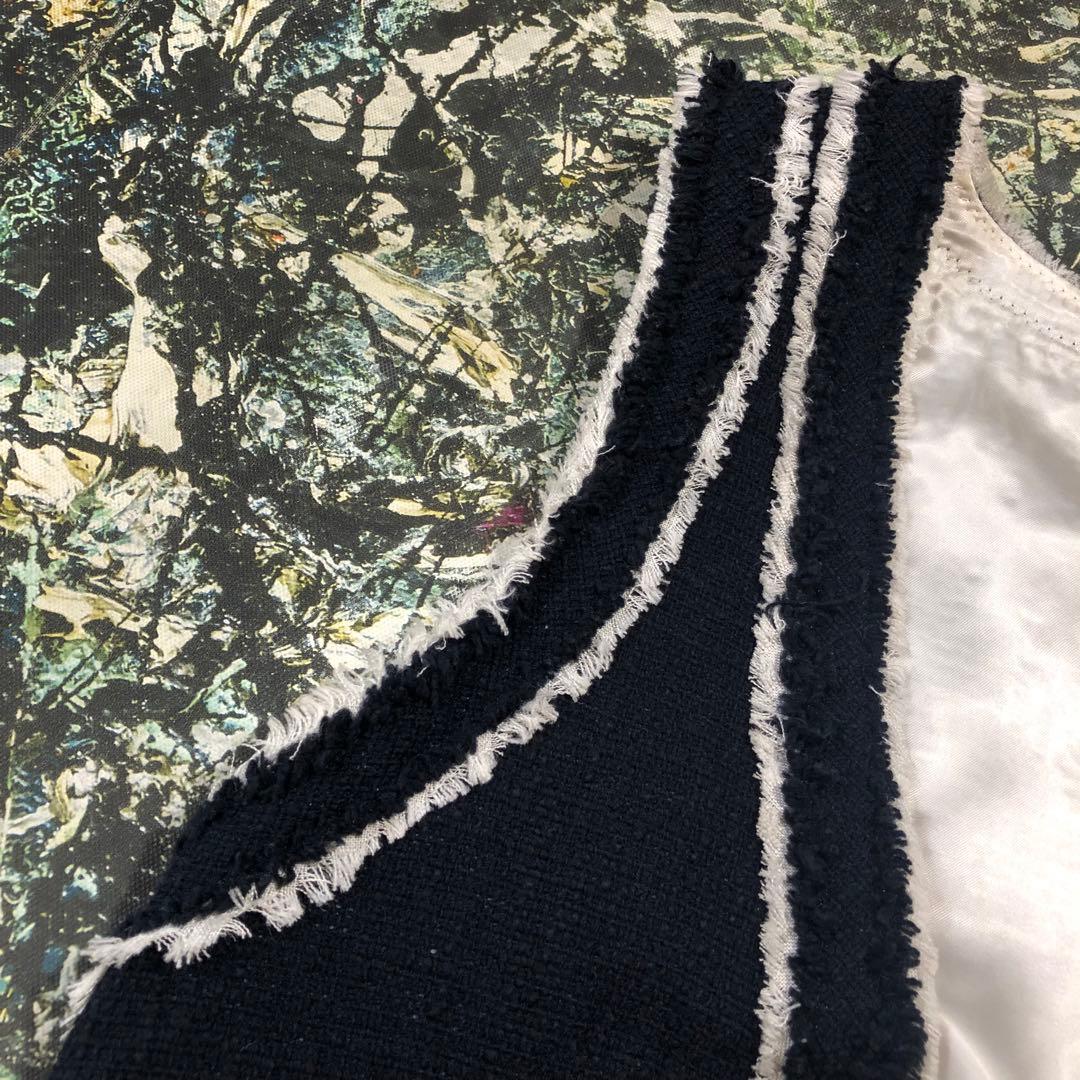 【美品】アドーア-ADORE-ツイードフリンジジャンパースカート