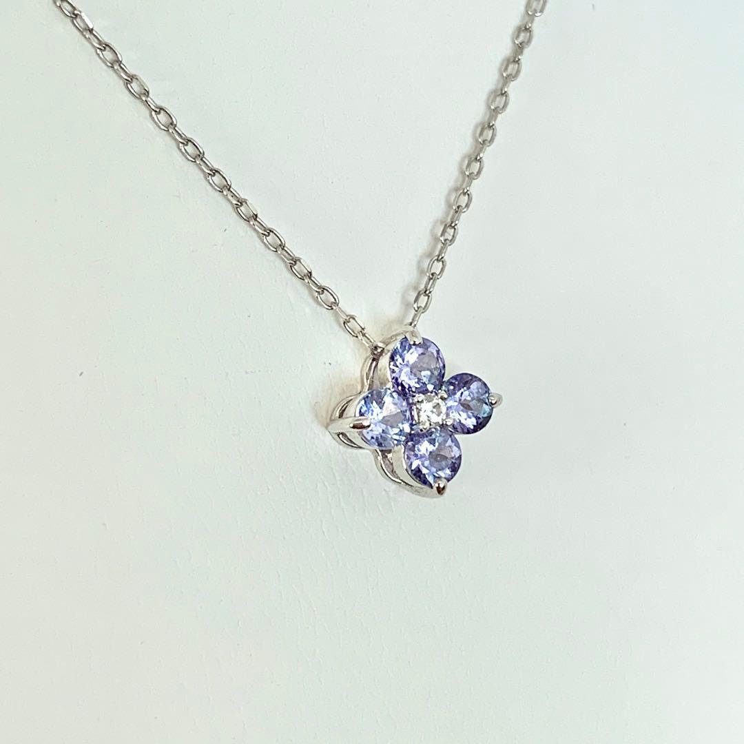 未使用 ツツミ K10WG チェーン付き タンザナイト ネックレス 40cm