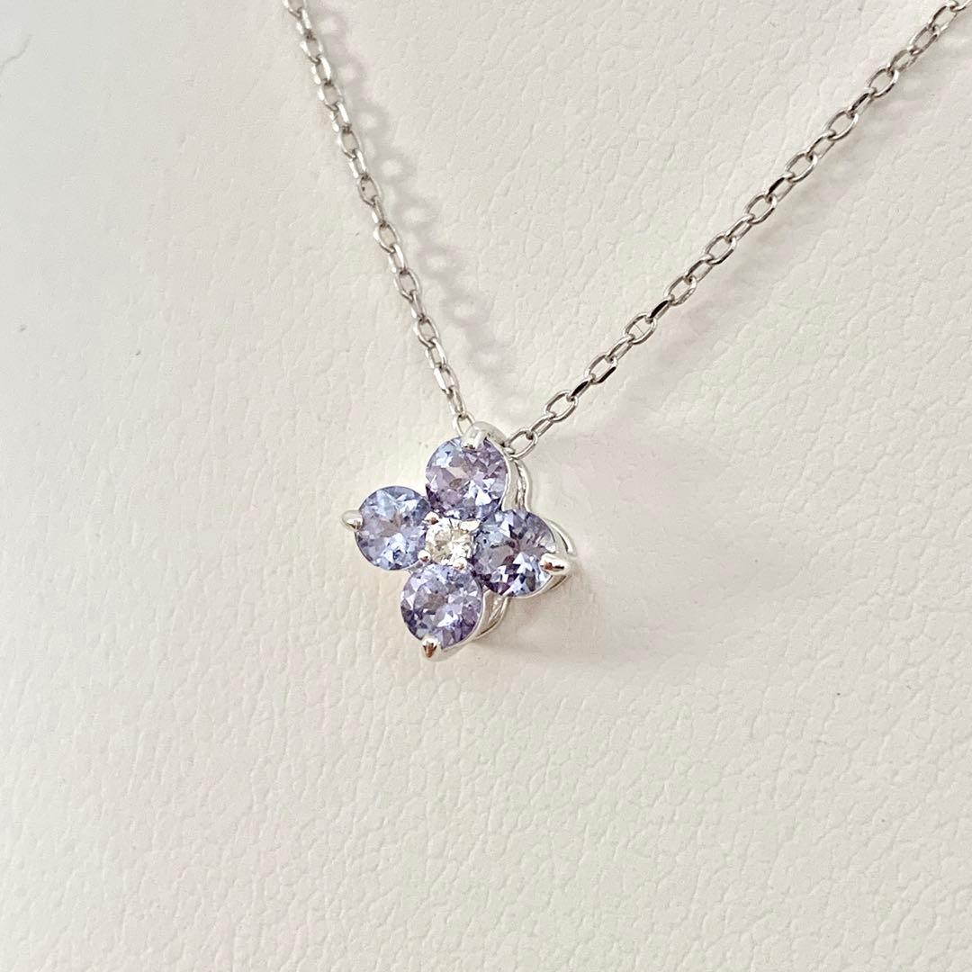 未使用 ツツミ K10WG チェーン付き タンザナイト ネックレス 40cm