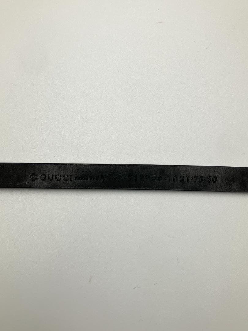 GUCCI GGマーモント レザー シルバー金具 ベルト 表記サイズ 75・30