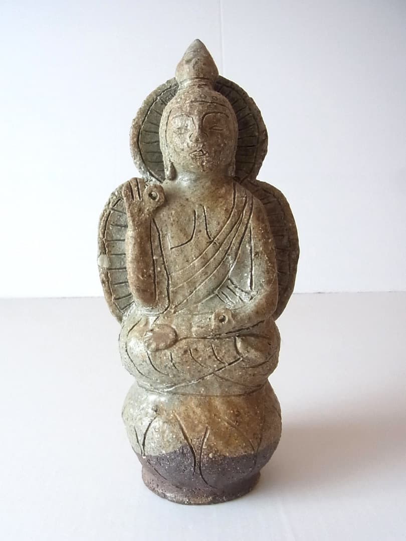 小嶋亜創『灰釉陶仏（中）』初期伊万里 李朝 古唐津 黒高麗 オンギ くらわんか