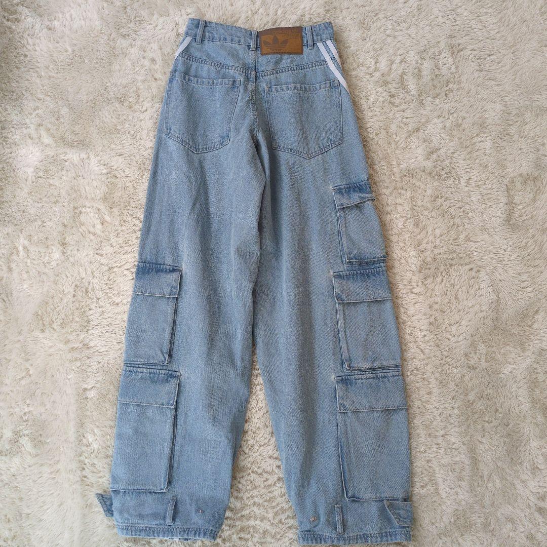 美品 adidas デニム カーゴパンツ ベルト付き　24