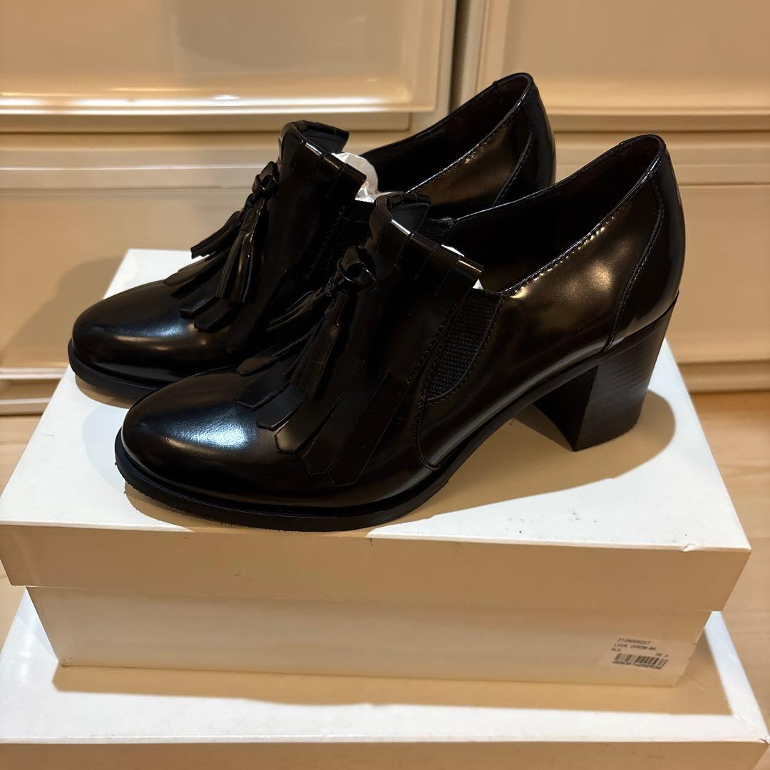 (まるこ)Luca Grossi 革靴 タッセルローファーブラック36