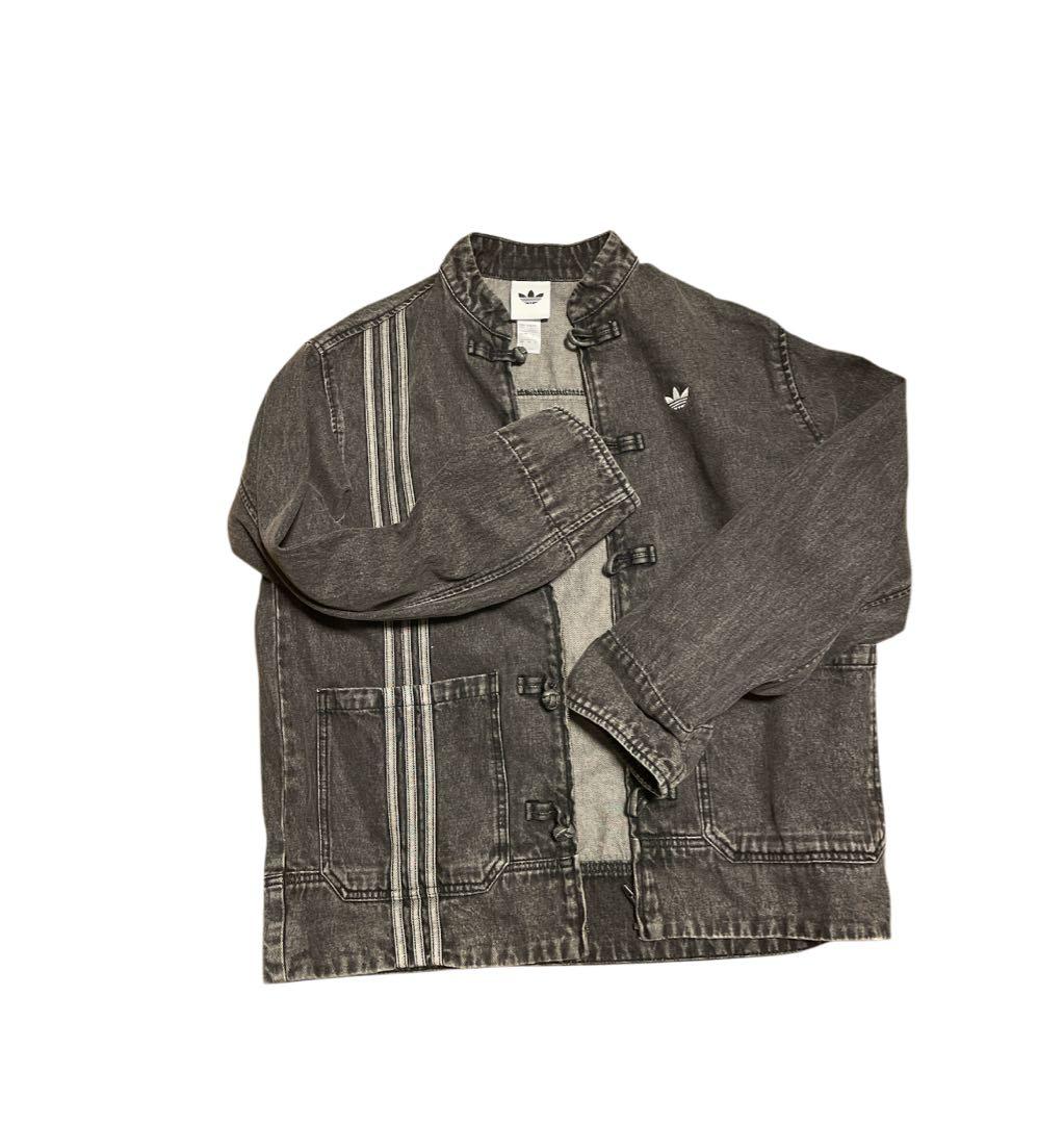 年末限定セール　黒　サイズXS adidas デニムジャケット　チャイナボタン