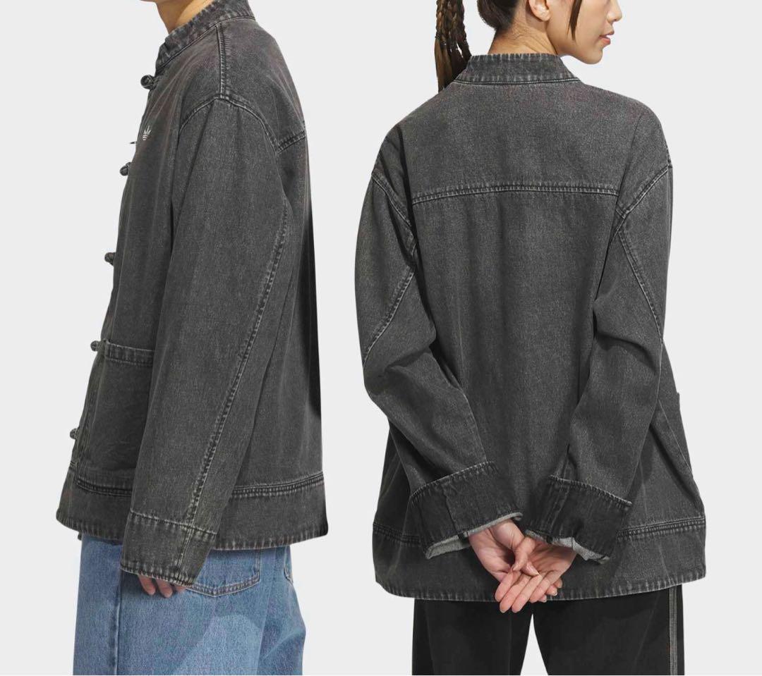 年末限定セール　黒　サイズXS adidas デニムジャケット　チャイナボタン