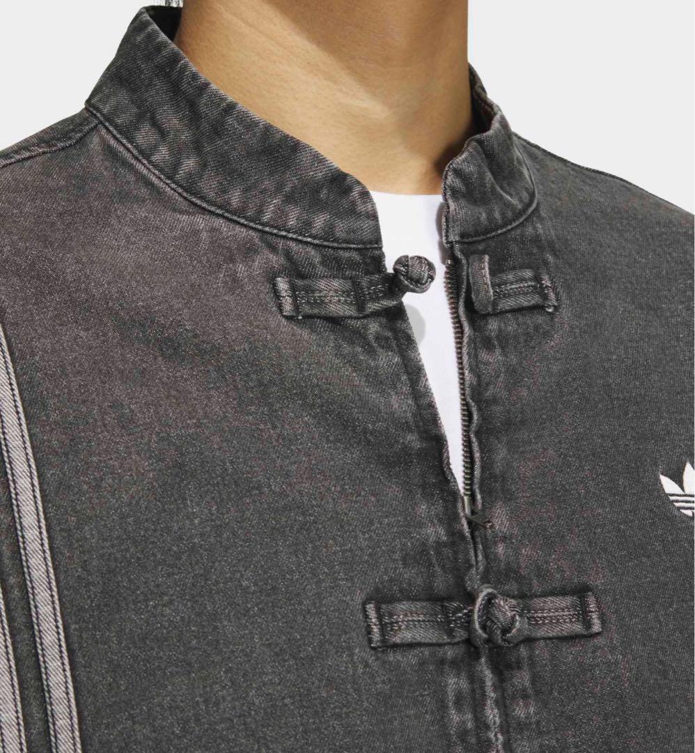 年末限定セール　黒　サイズXS adidas デニムジャケット　チャイナボタン