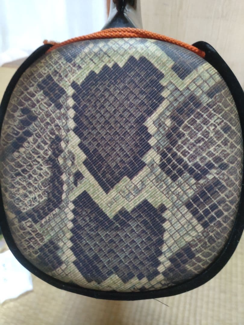 沖縄三味線本体 ヘビ皮製 3弦 蛇模様ハードケース付