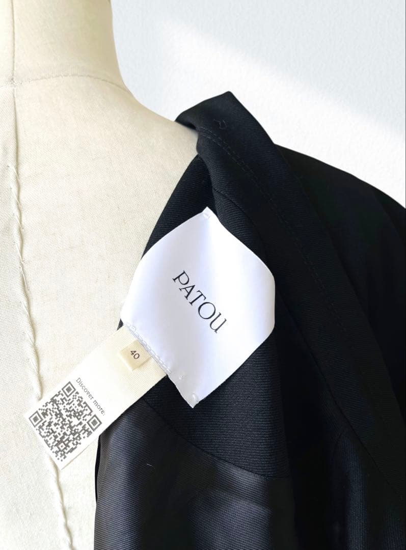 定価21万 PATOU パトウ 金ボタン ウール ジャケット 40 黒