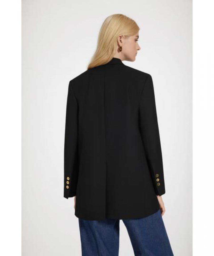 定価21万 PATOU パトウ 金ボタン ウール ジャケット 40 黒