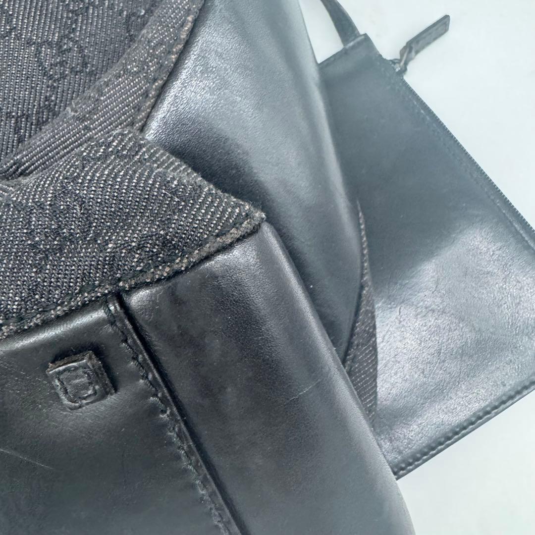 【匿名配送】　グッチ　ハンドバッグ　トートバッグ　GG柄　ポーチ付