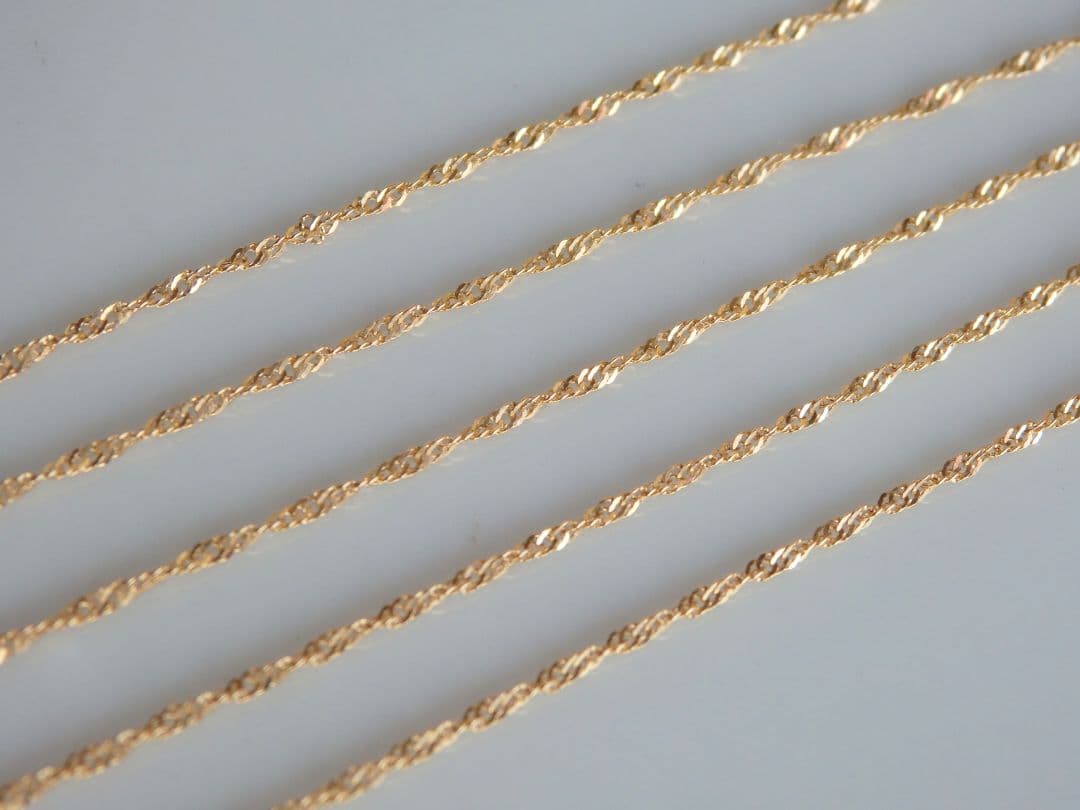 xSaaachanx　k18ネックレス スクリューチェーン 1.3㎜幅