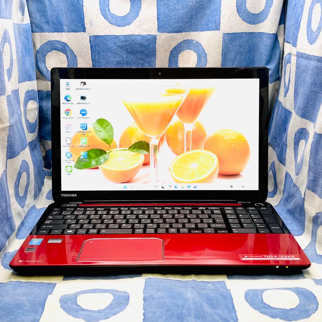 タッチパネル☆快適SSD☆i7☆貴重赤ノートPC♪ブルーレイ&カメラ！Win11