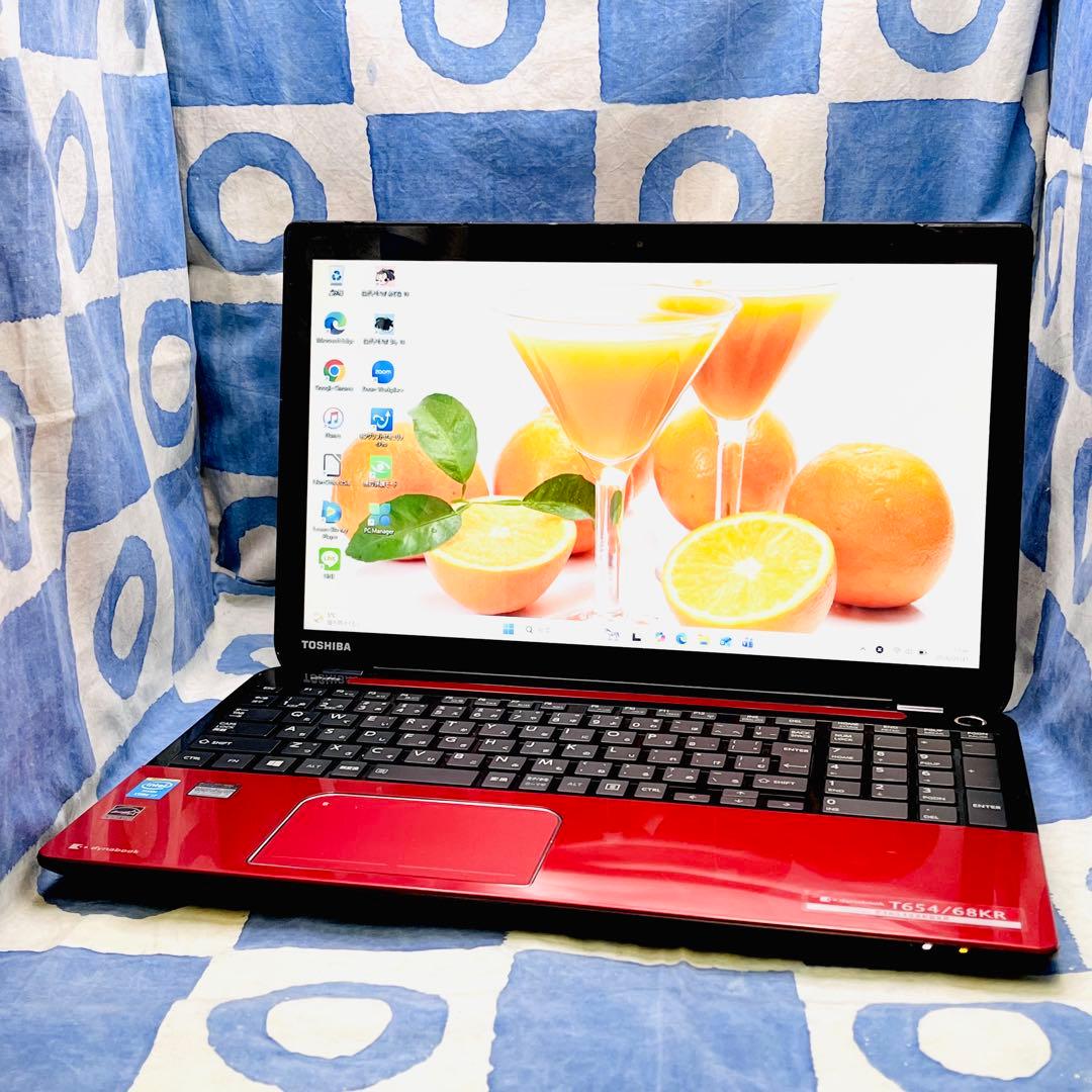 タッチパネル☆快適SSD☆i7☆貴重赤ノートPC♪ブルーレイ&カメラ！Win11