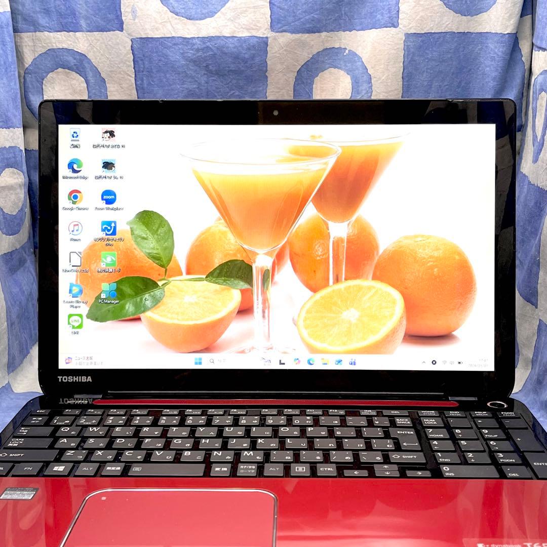 タッチパネル☆快適SSD☆i7☆貴重赤ノートPC♪ブルーレイ&カメラ！Win11