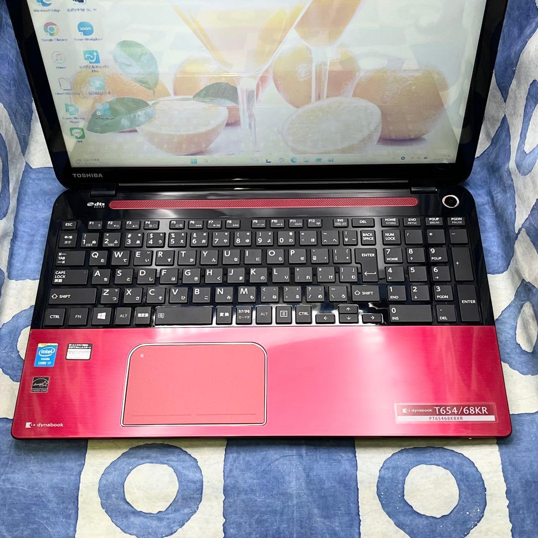 タッチパネル☆快適SSD☆i7☆貴重赤ノートPC♪ブルーレイ&カメラ！Win11