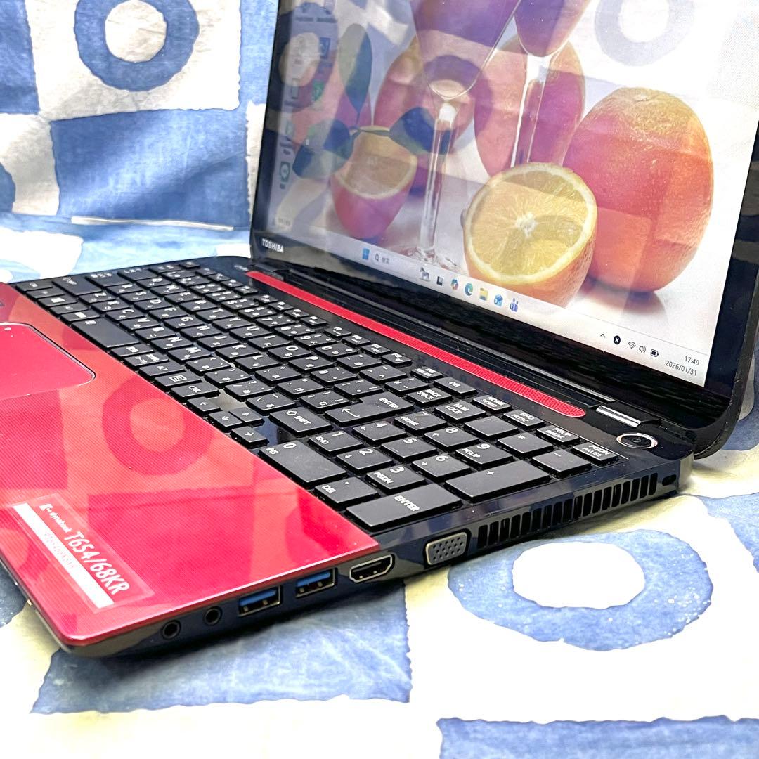 タッチパネル☆快適SSD☆i7☆貴重赤ノートPC♪ブルーレイ&カメラ！Win11